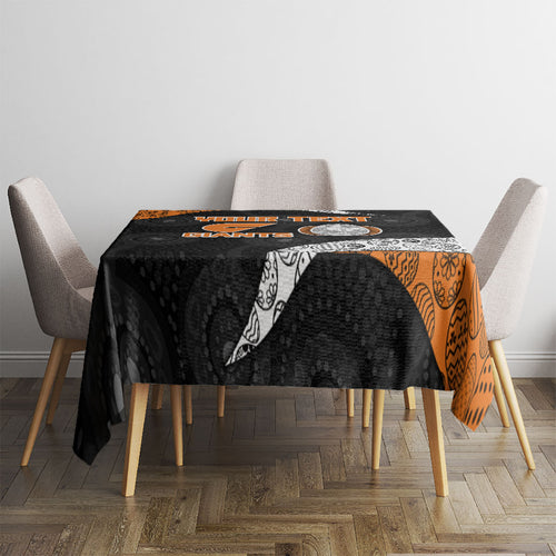 Personalized Giants Football Tablecloth Easter Egg Pattern Orange Monochrome Tribal Dot Style