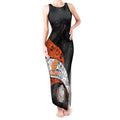Personalized Giants Football Tank Maxi Dress Easter Egg Pattern Orange Monochrome Tribal Dot Style