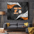 Personalized Giants Football Tapestry Easter Egg Pattern Orange Monochrome Tribal Dot Style