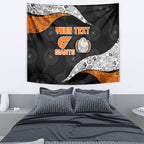 Personalized Giants Football Tapestry Easter Egg Pattern Orange Monochrome Tribal Dot Style