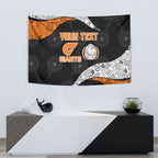 Personalized Giants Football Tapestry Easter Egg Pattern Orange Monochrome Tribal Dot Style