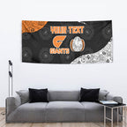 Personalized Giants Football Tapestry Easter Egg Pattern Orange Monochrome Tribal Dot Style