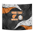 Personalized Giants Football Tapestry Easter Egg Pattern Orange Monochrome Tribal Dot Style
