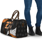 Personalized Giants Football Travel Bag Easter Egg Pattern Orange Monochrome Tribal Dot Style