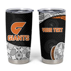 Personalized Giants Football Tumbler Cup Easter Egg Pattern Orange Monochrome Tribal Dot Style