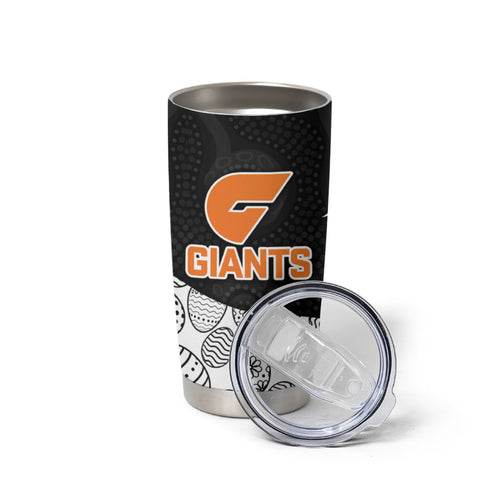 Personalized Giants Football Tumbler Cup Easter Egg Pattern Orange Monochrome Tribal Dot Style