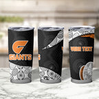 Personalized Giants Football Tumbler Cup Easter Egg Pattern Orange Monochrome Tribal Dot Style