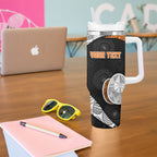 Personalized Giants Football Tumbler With Handle Easter Egg Pattern Orange Monochrome Tribal Dot Style