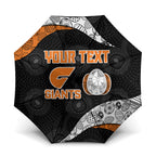 Personalized Giants Football Umbrella Easter Egg Pattern Orange Monochrome Tribal Dot Style