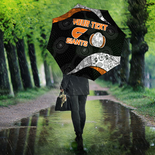 Personalized Giants Football Umbrella Easter Egg Pattern Orange Monochrome Tribal Dot Style