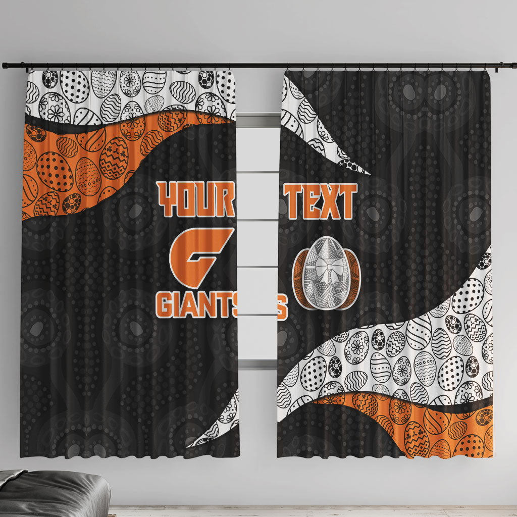 Personalized Giants Football Window Curtain Easter Egg Pattern Orange Monochrome Tribal Dot Style
