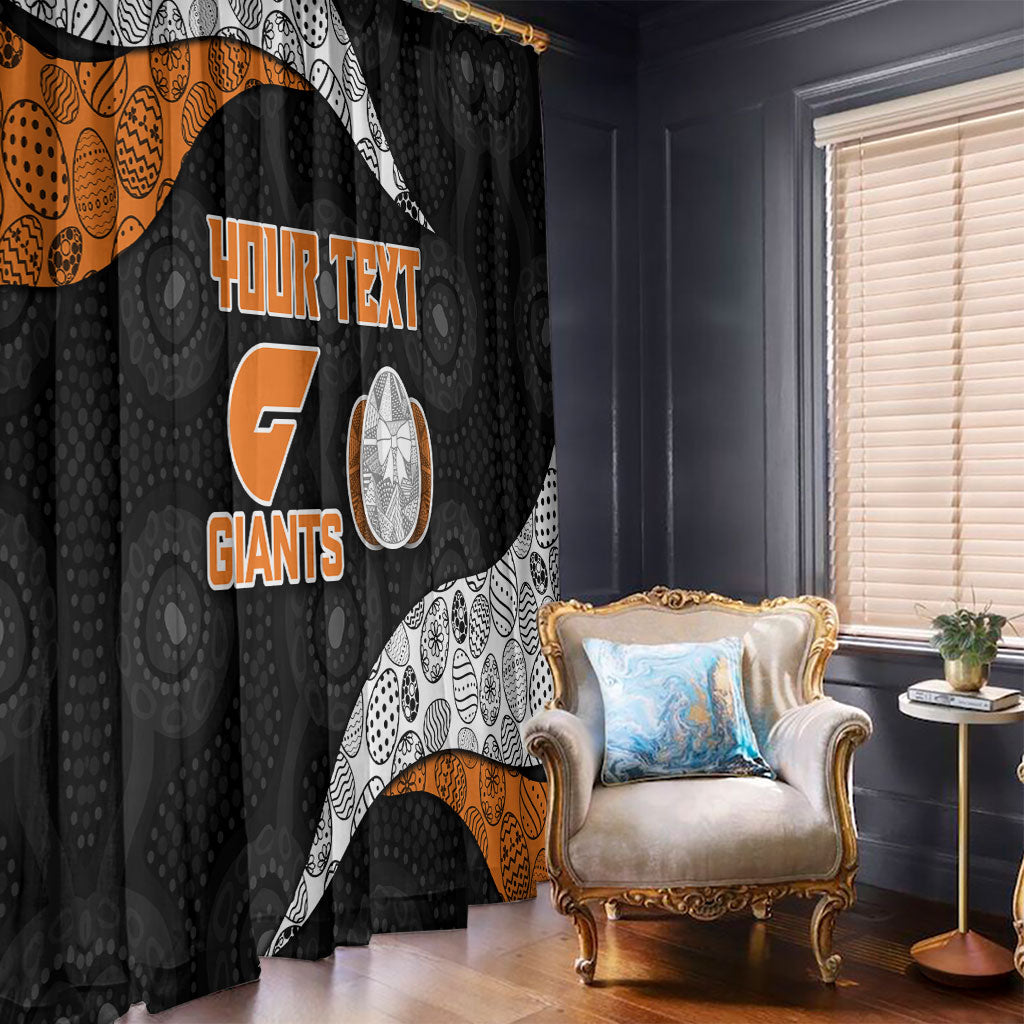 Personalized Giants Football Window Curtain Easter Egg Pattern Orange Monochrome Tribal Dot Style