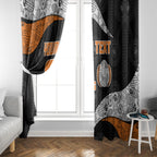 Personalized Giants Football Window Curtain Easter Egg Pattern Orange Monochrome Tribal Dot Style