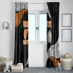 Personalized Giants Football Window Curtain Easter Egg Pattern Orange Monochrome Tribal Dot Style