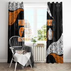 Personalized Giants Football Window Curtain Easter Egg Pattern Orange Monochrome Tribal Dot Style