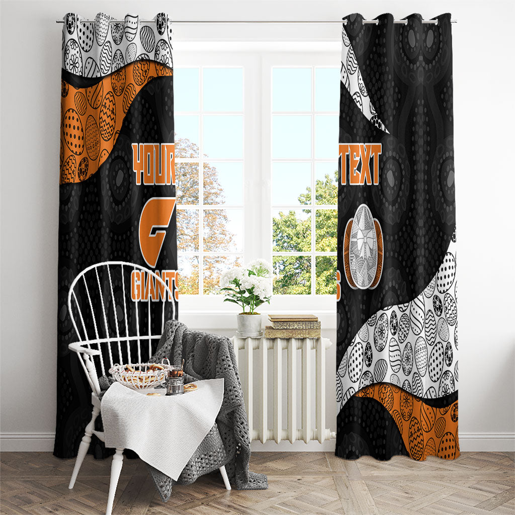 Personalized Giants Football Window Curtain Easter Egg Pattern Orange Monochrome Tribal Dot Style