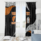Personalized Giants Football Window Curtain Easter Egg Pattern Orange Monochrome Tribal Dot Style