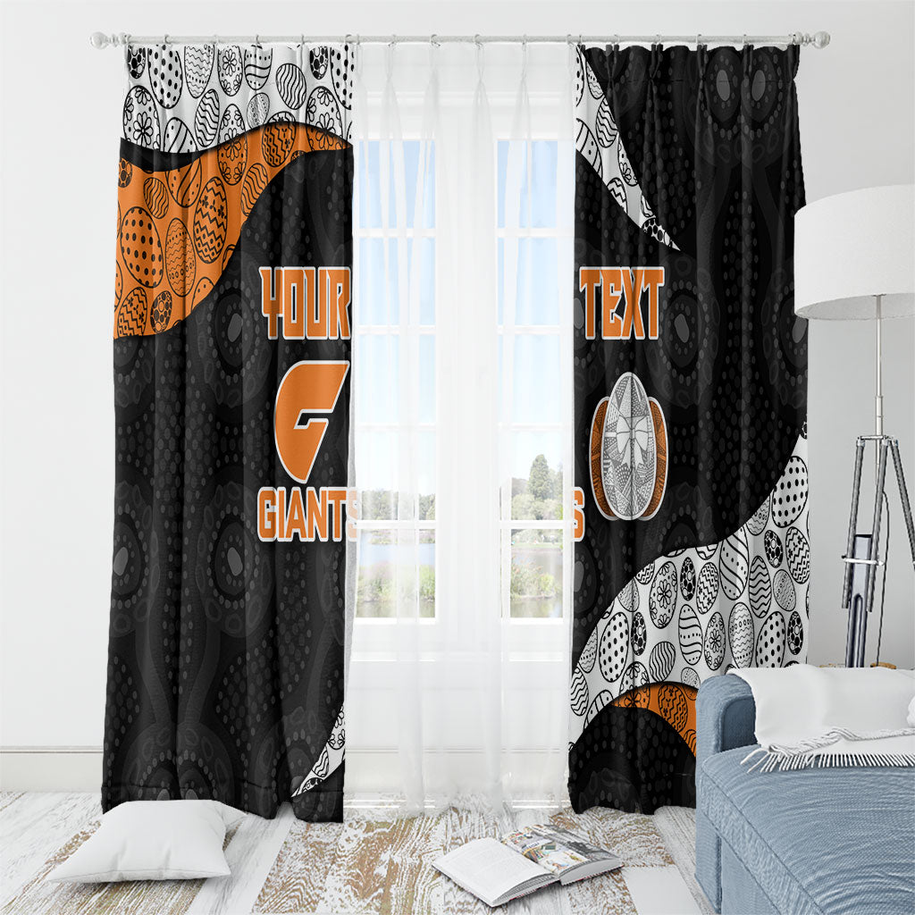 Personalized Giants Football Window Curtain Easter Egg Pattern Orange Monochrome Tribal Dot Style