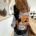 Personalized Giants Football Women Casual Shirt Easter Egg Pattern Orange Monochrome Tribal Dot Style