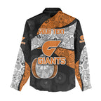 Personalized Giants Football Women Casual Shirt Easter Egg Pattern Orange Monochrome Tribal Dot Style