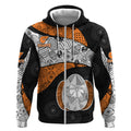 Personalized Giants Football Zip Hoodie Easter Egg Pattern Orange Monochrome Tribal Dot Style