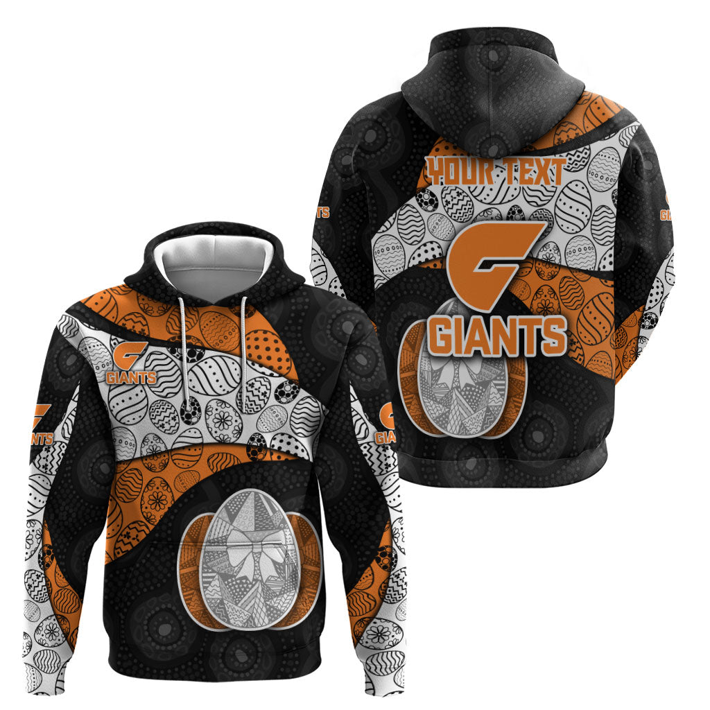 Personalized Giants Football Zip Hoodie Easter Egg Pattern Orange Monochrome Tribal Dot Style