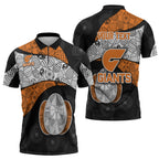 Personalized Giants Football Zipper Polo Shirt Easter Egg Pattern Orange Monochrome Tribal Dot Style