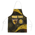 Personalized Hawks Football Apron Easter Egg Pattern Brown Gold Tribal Dot Art Style