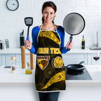 Personalized Hawks Football Apron Easter Egg Pattern Brown Gold Tribal Dot Art Style
