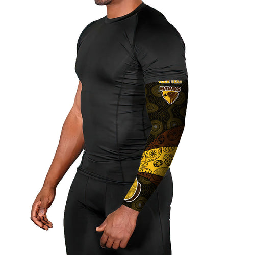 Personalized Hawks Football Arm Sleeves Easter Egg Pattern Brown Gold Tribal Dot Art Style
