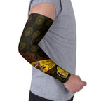 Personalized Hawks Football Arm Sleeves Easter Egg Pattern Brown Gold Tribal Dot Art Style