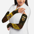 Personalized Hawks Football Arm Sleeves Easter Egg Pattern Brown Gold Tribal Dot Art Style