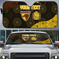 Personalized Hawks Football Auto Sun Shade Easter Egg Pattern Brown Gold Tribal Dot Art Style