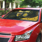 Personalized Hawks Football Auto Sun Shade Easter Egg Pattern Brown Gold Tribal Dot Art Style