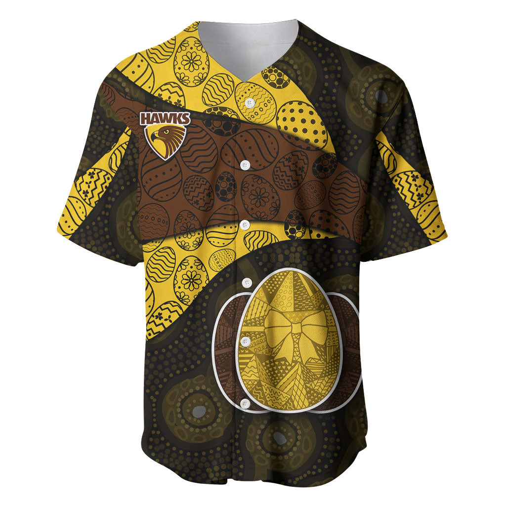 Personalized Hawks Football Baseball Jersey Easter Egg Pattern Brown Gold Tribal Dot Art Style