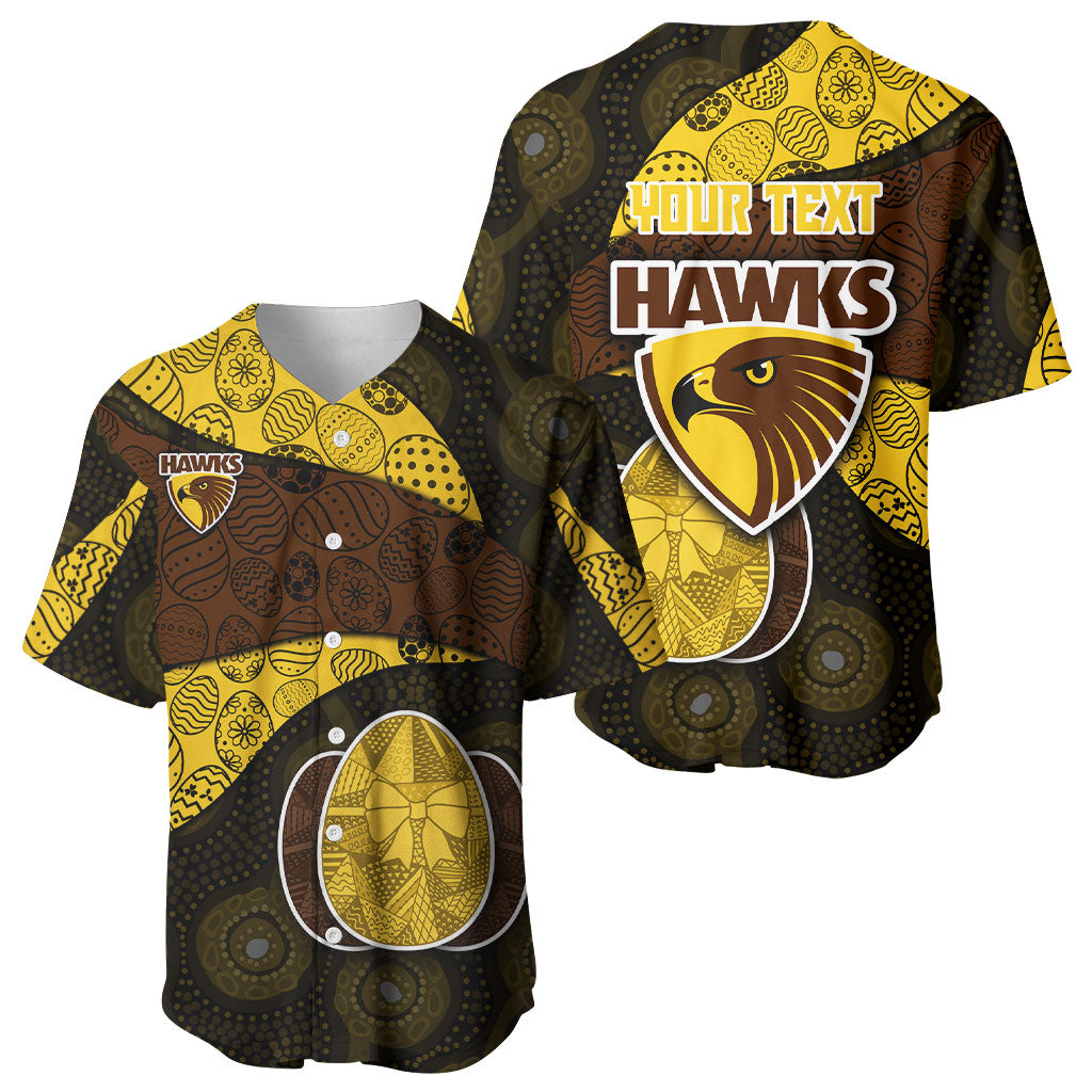 Personalized Hawks Football Baseball Jersey Easter Egg Pattern Brown Gold Tribal Dot Art Style