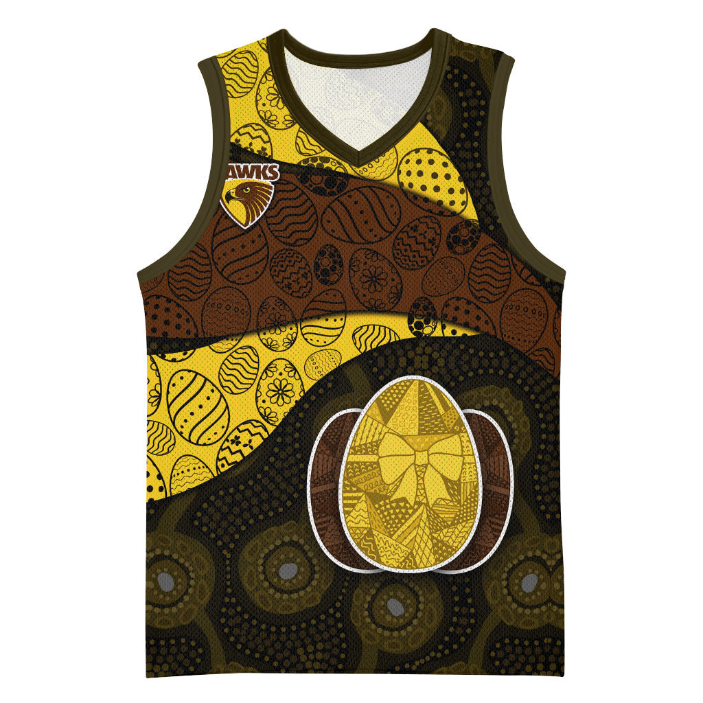 Personalized Hawks Football Basketball Jersey Easter Egg Pattern Brown Gold Tribal Dot Art Style