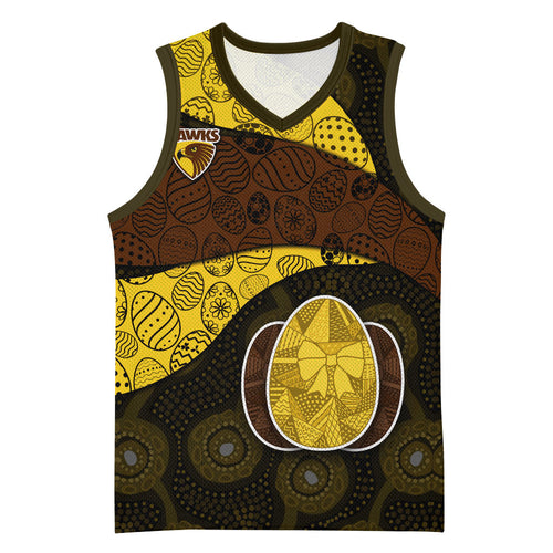 Personalized Hawks Football Basketball Jersey Easter Egg Pattern Brown Gold Tribal Dot Art Style
