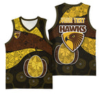 Personalized Hawks Football Basketball Jersey Easter Egg Pattern Brown Gold Tribal Dot Art Style