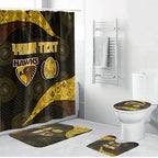 Personalized Hawks Football Bathroom Set Easter Egg Pattern Brown Gold Tribal Dot Art Style