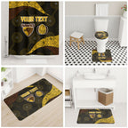 Personalized Hawks Football Bathroom Set Easter Egg Pattern Brown Gold Tribal Dot Art Style