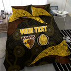 Personalized Hawks Football Bedding Set Easter Egg Pattern Brown Gold Tribal Dot Art Style