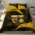 Personalized Hawks Football Bedding Set Easter Egg Pattern Brown Gold Tribal Dot Art Style