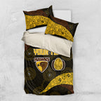 Personalized Hawks Football Bedding Set Easter Egg Pattern Brown Gold Tribal Dot Art Style