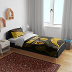 Personalized Hawks Football Bedding Set Easter Egg Pattern Brown Gold Tribal Dot Art Style