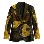 Personalized Hawks Football Blazer Easter Egg Pattern Brown Gold Tribal Dot Art Style