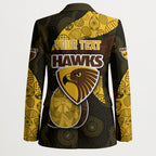 Personalized Hawks Football Blazer Easter Egg Pattern Brown Gold Tribal Dot Art Style