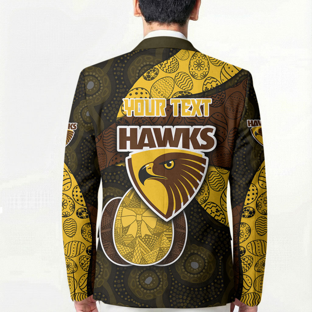 Personalized Hawks Football Blazer Easter Egg Pattern Brown Gold Tribal Dot Art Style