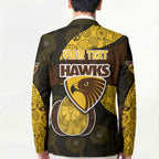 Personalized Hawks Football Blazer Easter Egg Pattern Brown Gold Tribal Dot Art Style