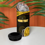Personalized Hawks Football 4 in 1 Can Cooler Tumbler Easter Egg Pattern Brown Gold Tribal Dot Art Style